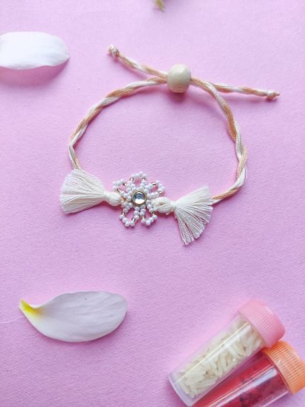 Beaded flower rakhi
