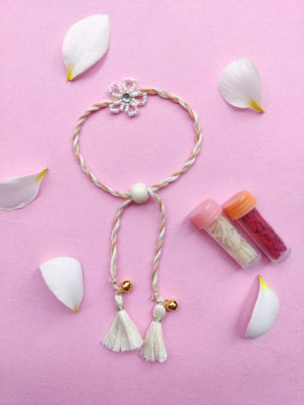 Beaded flower rakhi